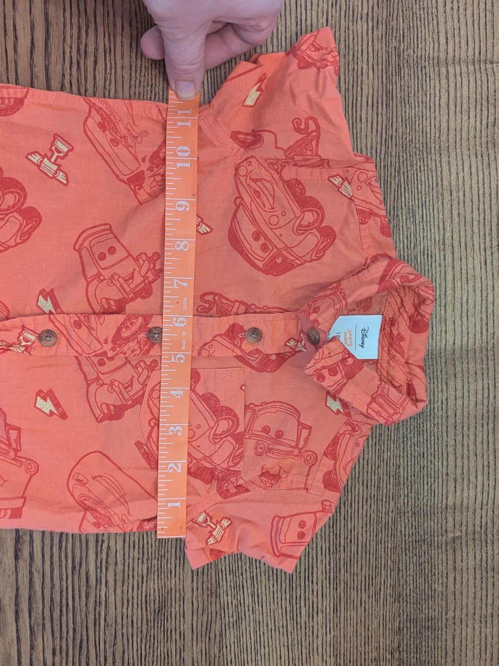 EUC Disney Jumping Beans Baby Boy 18 Month Cars Lightning McQueen Button Shirt